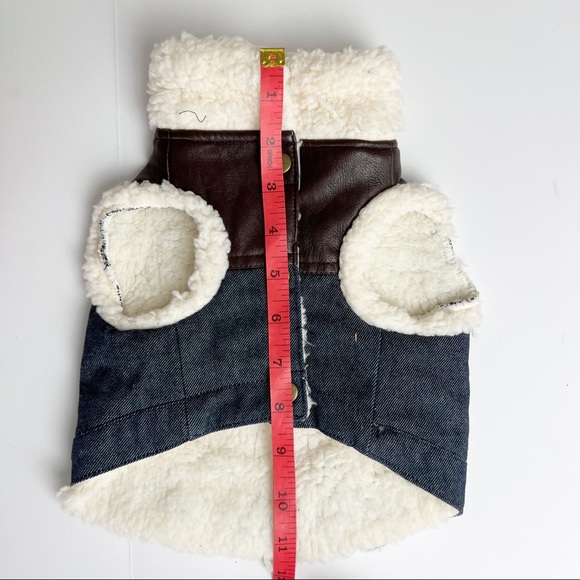 Small Dog Sherpa Denim Jacket Size XS - Picture 4 of 7